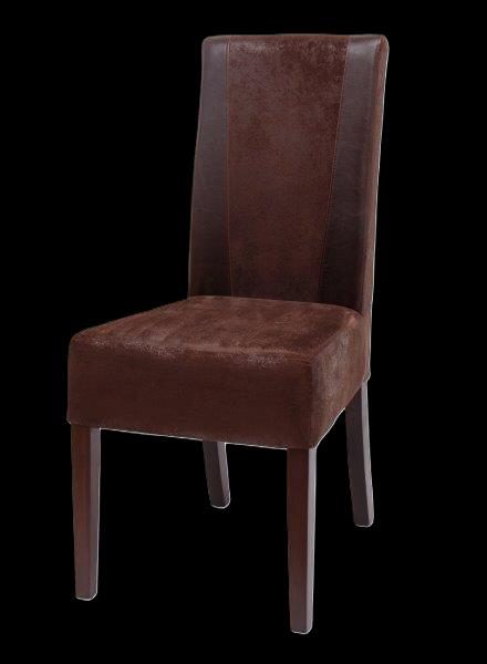 Brauner Stuhl mit geraden Beinen und minimalistischem Design.